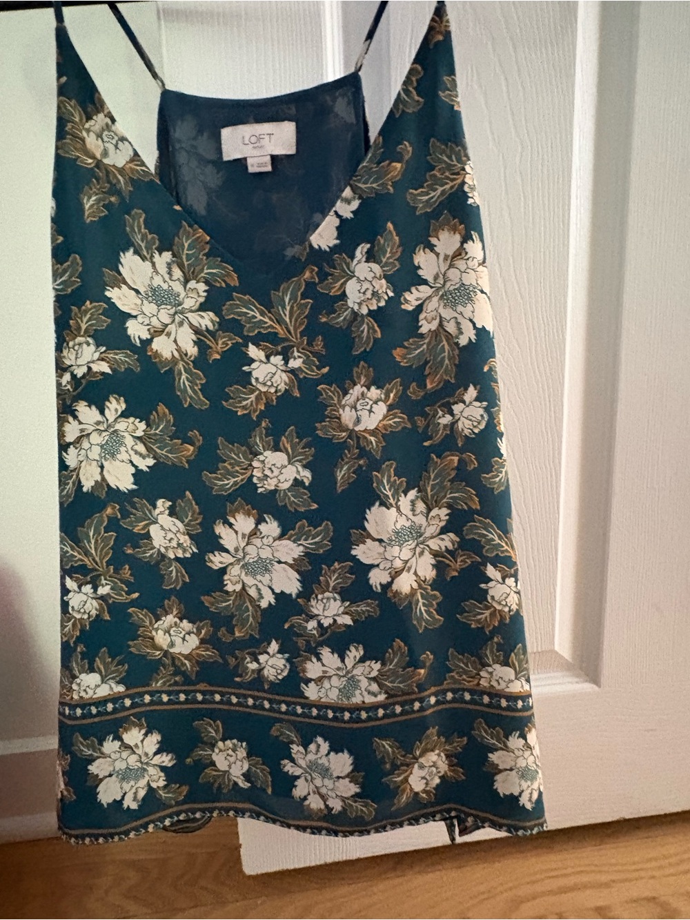LOFT Teal Green Floral Tank top